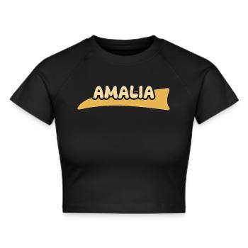 First name Amalia - Cropped T-Shirt - black - Front - Marisol (170cm)