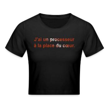 GEEK HUMOUR DRÖLES BLAGUE 1 - Crop top - noir - Devant - Marisol (170cm)