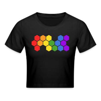 lgbt pride love gay humain pan queer lgbtq règles - Crop top - noir - Devant - Marisol (170cm)