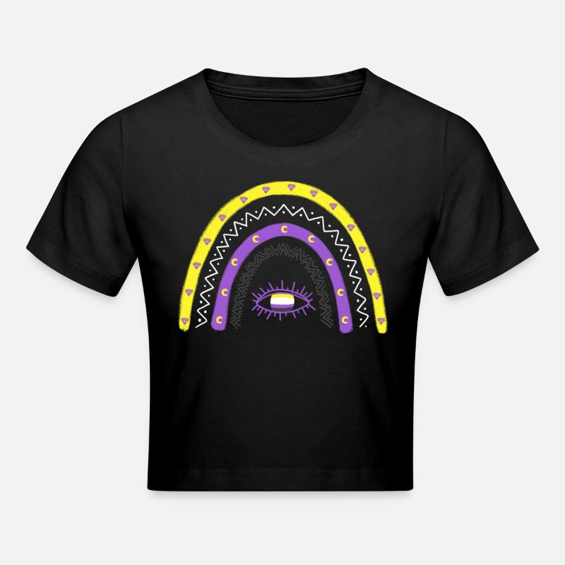 LGBTQ Nonbinary Rainbow Nonbinary Pride - Cropped T-Shirt - black