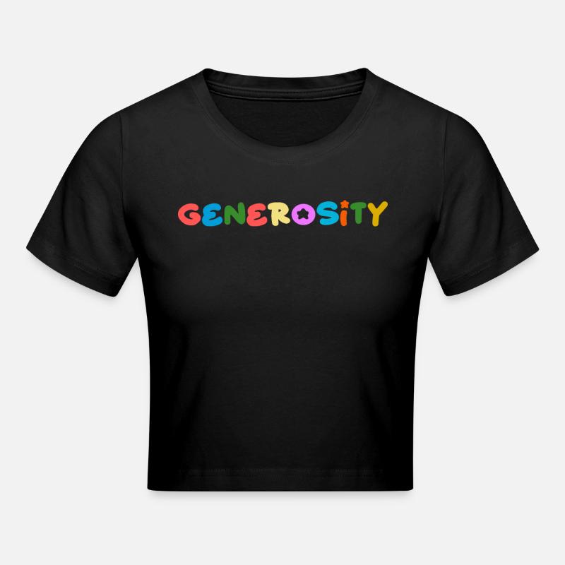 Générosité, pensée positive - Crop top - noir