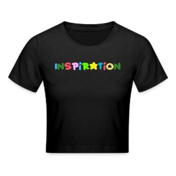 Inspiringly positive thinking - Cropped T-Shirt - black - Front - Marisol (170cm)