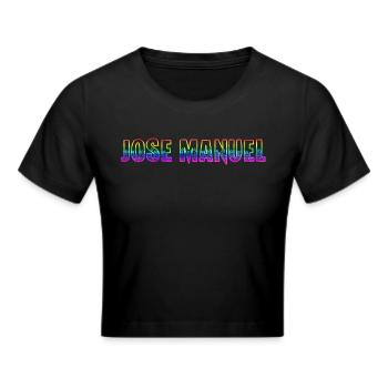 jose manuel rs regenbogen - Frauen Cropped T-Shirt - Schwarz - Vorne - Marisol (170cm)