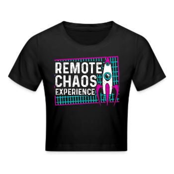 remote chaos experience - CCC Kongress Hacker RC3 - Frauen Cropped T-Shirt - Schwarz - Vorne - Marisol (170cm)