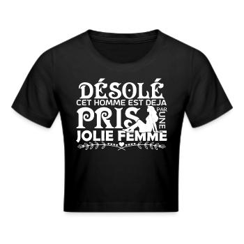 cadeau copain mari Le meilleur copain du monde - Crop top - noir - Devant - Marisol (170cm)