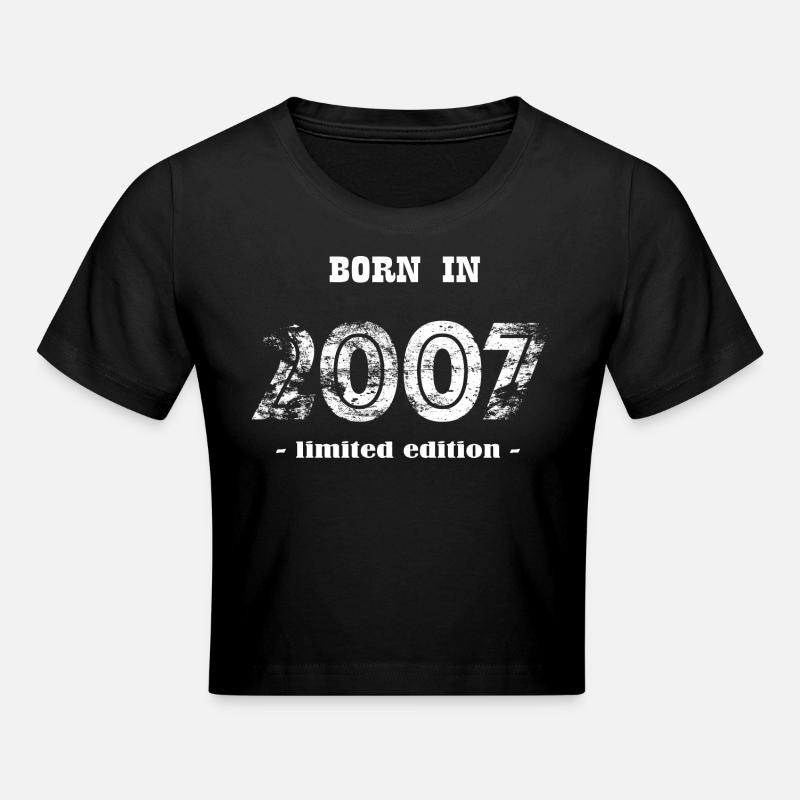 BORN IN 2007 - limited edition - Cropped T-Shirt - black