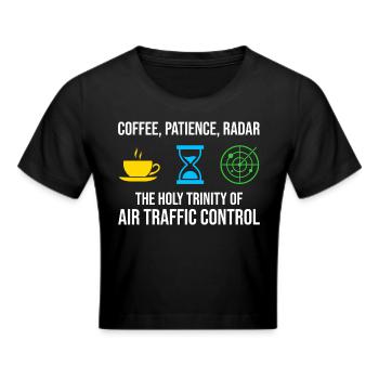 Air Traffic Controller Coffee Radar ATC Aviation - Cropped T-Shirt - black - Front - Marisol (170cm)