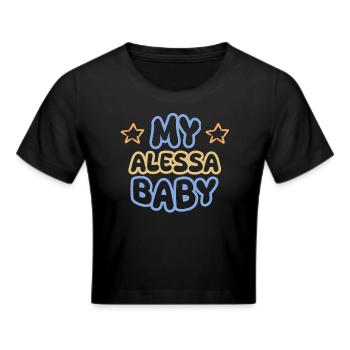 First name Alessa - Cropped T-Shirt - black - Front - Marisol (170cm)