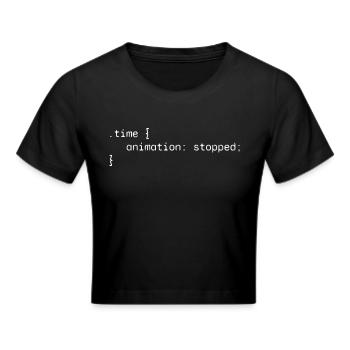 Time web developer funny humor - Cropped T-Shirt - black - Front - Marisol (170cm)