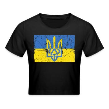 Drapeau Ukrainien Trident Ukraine - Crop top - noir - Devant - Marisol (170cm)