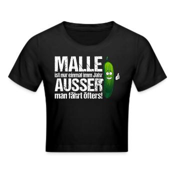 Mallorca Spruch Malle saufen Geschenk - Frauen Cropped T-Shirt - Schwarz - Vorne - Marisol (170cm)