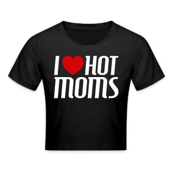 I love hot moms - Frauen Cropped T-Shirt - Schwarz - Vorne - Marisol (170cm)