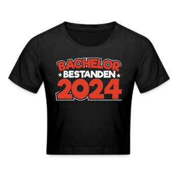 Bachelor 2024 Abschluss Promotion Sponsion - Frauen Cropped T-Shirt - Schwarz - Vorne - Marisol (170cm)