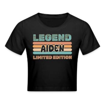 Vorname Aiden - Frauen Cropped T-Shirt - Schwarz - Vorne - Marisol (170cm)