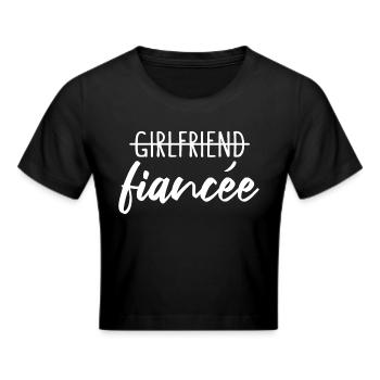Girlfriend Fiancée Fiancée Engagement - Cropped T-Shirt - black - Front - Marisol (170cm)
