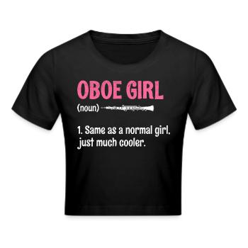 Oboe Girl Oboe Basoonist Marching Band Instrument - Frauen Cropped T-Shirt - Schwarz - Vorne - Marisol (170cm)