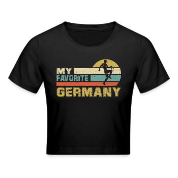 Deutschland Germany Fußball Fussball Soccer 2022 - Frauen Cropped T-Shirt - Schwarz - Vorne - Marisol (170cm)
