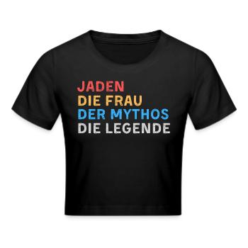 Jaden Fau Mythos Legende - Frauen Cropped T-Shirt - Schwarz - Vorne - Marisol (170cm)