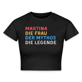 Martina Fau Mythos Legende - Frauen Cropped T-Shirt - Schwarz - Vorne - Marisol (170cm)