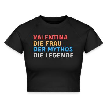 Valentina Fau Mythos Legende - Frauen Cropped T-Shirt - Schwarz - Vorne - Marisol (170cm)