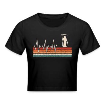 Heartbeat Grim Reaper - Cropped T-Shirt - black - Front - Marisol (170cm)