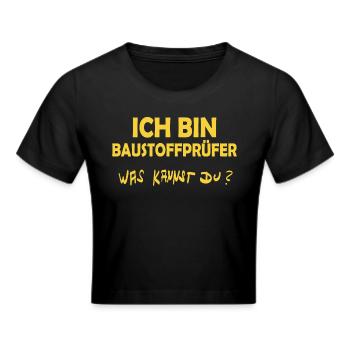 Building materials tester - Cropped T-Shirt - black - Front - Marisol (170cm)