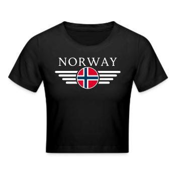 Norway T-Shirt: Nature, Northern Lights - Cropped T-Shirt - black - Front - Marisol (170cm)