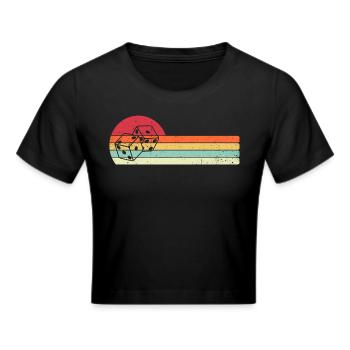 Retro Graphic Board Games Card Games Dice Game Nig - Frauen Cropped T-Shirt - Schwarz - Vorne - Marisol (170cm)