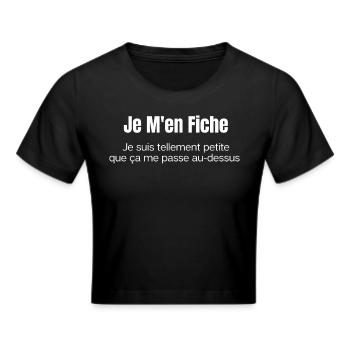 Je m'en Fiche je suis tellement intense - Crop top - noir - Devant - Marisol (170cm)