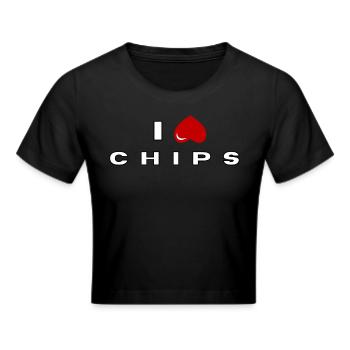 Ich hasse Chips - Frauen Cropped T-Shirt - Schwarz - Vorne - Marisol (170cm)