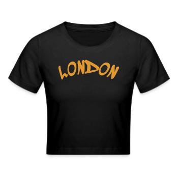 London - Great Britain - England - Frauen Cropped T-Shirt - Schwarz - Vorne - Marisol (170cm)
