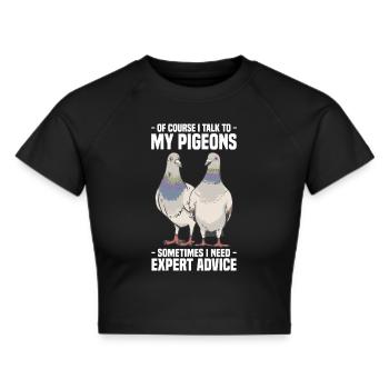 Taubenzüchter - Frauen Cropped T-Shirt - Schwarz - Vorne - Marisol (170cm)