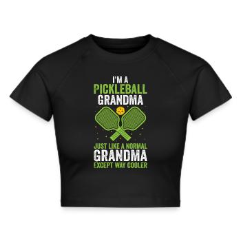 I'm pickleball grandma just like a normal grandma - Cropped T-Shirt - black - Front - Marisol (170cm)