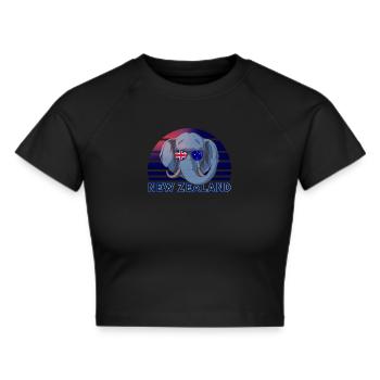 Neuseeland - Frauen Cropped T-Shirt - Schwarz - Vorne - Marisol (170cm)