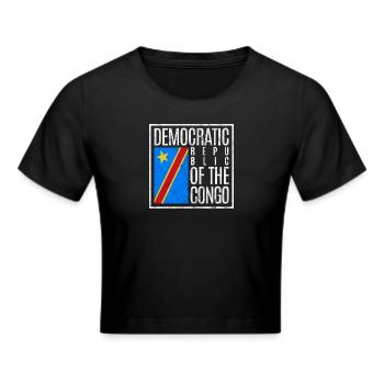 Demokratische Republik Kongo - Frauen Cropped T-Shirt - Schwarz - Vorne - Marisol (170cm)
