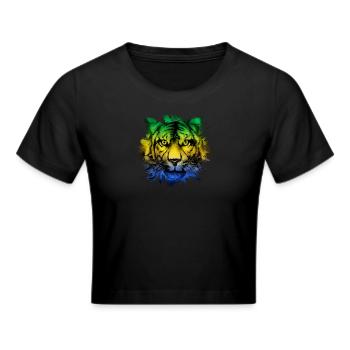 Gabon - Cropped T-Shirt - black - Front - Marisol (170cm)