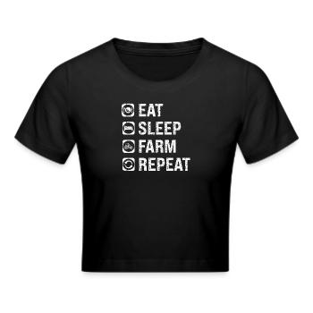 Eat Sleep Farm Repetition - Cropped T-Shirt - black - Front - Marisol (170cm)