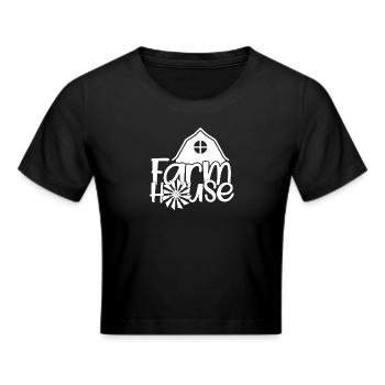 Farm House - - Cropped T-Shirt - black - Front - Marisol (170cm)