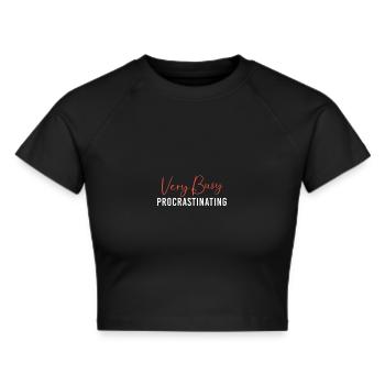 Faulheit Prokrastination Faulenzer Faul - Frauen Cropped T-Shirt - Schwarz - Vorne - Marisol (170cm)