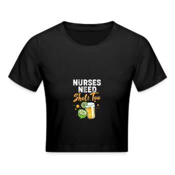 Krankenpfleger Krankenhaus Pfleger - Frauen Cropped T-Shirt - Schwarz - Vorne - Marisol (170cm)