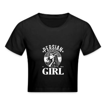 Persian Girl Design – Stolthet, Skönhet & Kultur - Croppad T-shirt - svart - Fram - Marisol (170cm)