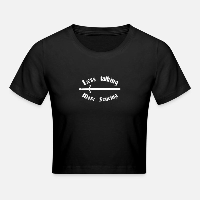 Moins de discussions - plus d’escrime - Crop top - noir