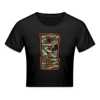 DNB Camo Original Junglist Drum n Bass Alt Mix - Frauen Cropped T-Shirt - Schwarz - Vorne - Marisol (170cm)