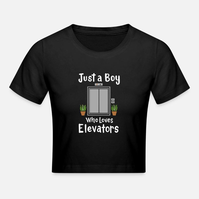 Just A Boy Who Loves Elevators - Crop top - noir