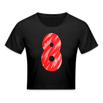 8 Red Pattern - Cropped T-Shirt - black - Front - Marisol (170cm)