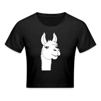 Lustige Lama-Silhouette Freche Spaß-Lamas - Frauen Cropped T-Shirt - Schwarz - Vorne - Marisol (170cm)