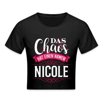 NICOLE - chaos - Frauen Cropped T-Shirt - Schwarz - Vorne - Marisol (170cm)