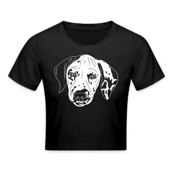 Dalmatiner - Frauen Cropped T-Shirt - Schwarz - Vorne - Marisol (170cm)