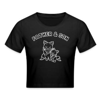 Fox Family Father & Son White - Cropped T-Shirt - black - Front - Marisol (170cm)