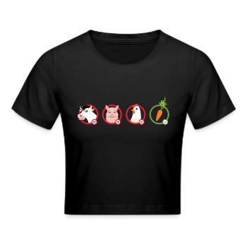 Cute Animals Illustration | Go Vegan - Crop top - noir - Devant - Marisol (170cm)